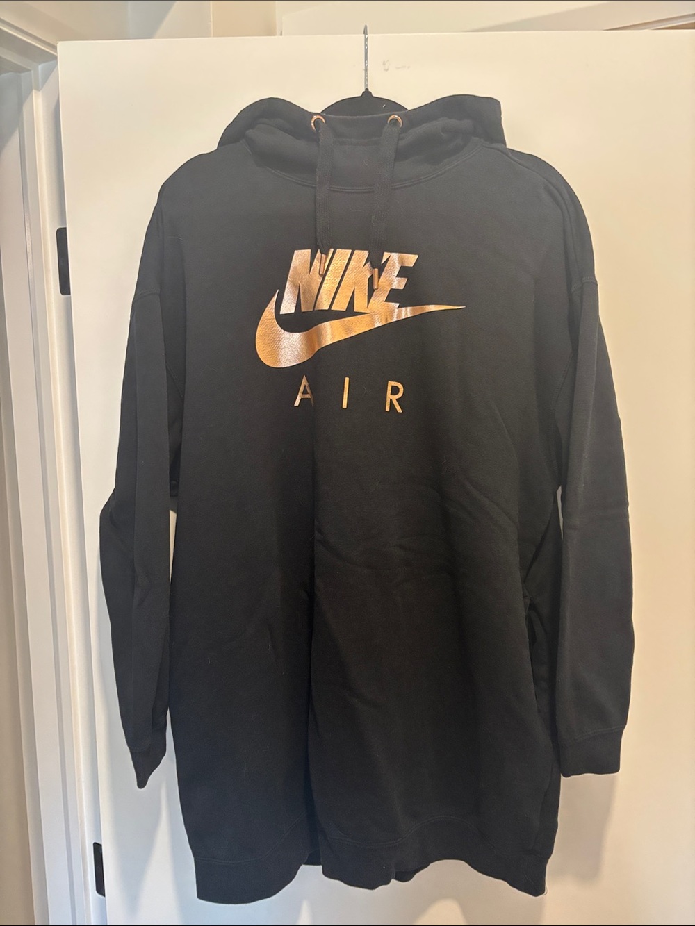 Nike Black Hoodie with Metallic Gold Nike Air Graphic